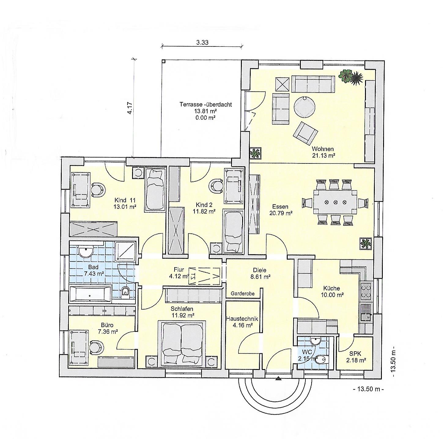 Bungalow 125 Grundriss