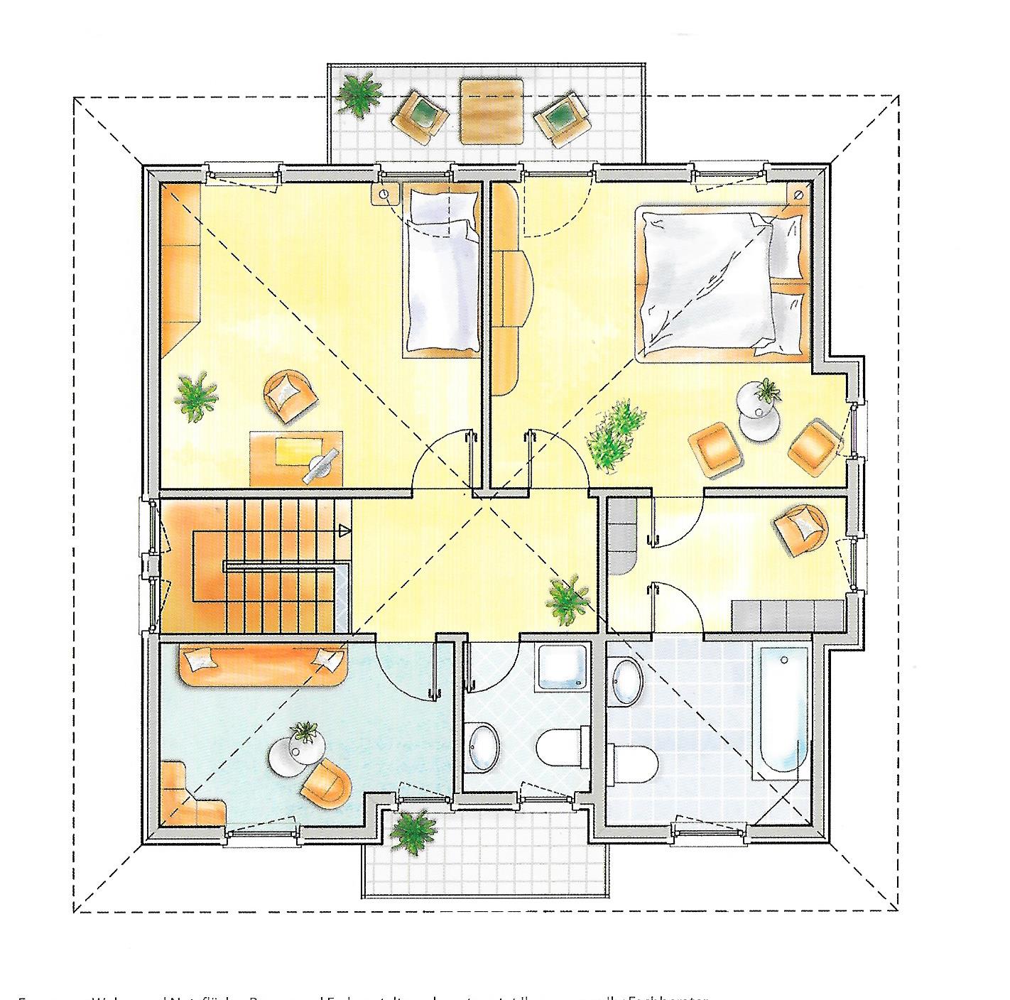 Exklusive Stadtvilla 175 Grundriss Dachgeschoss