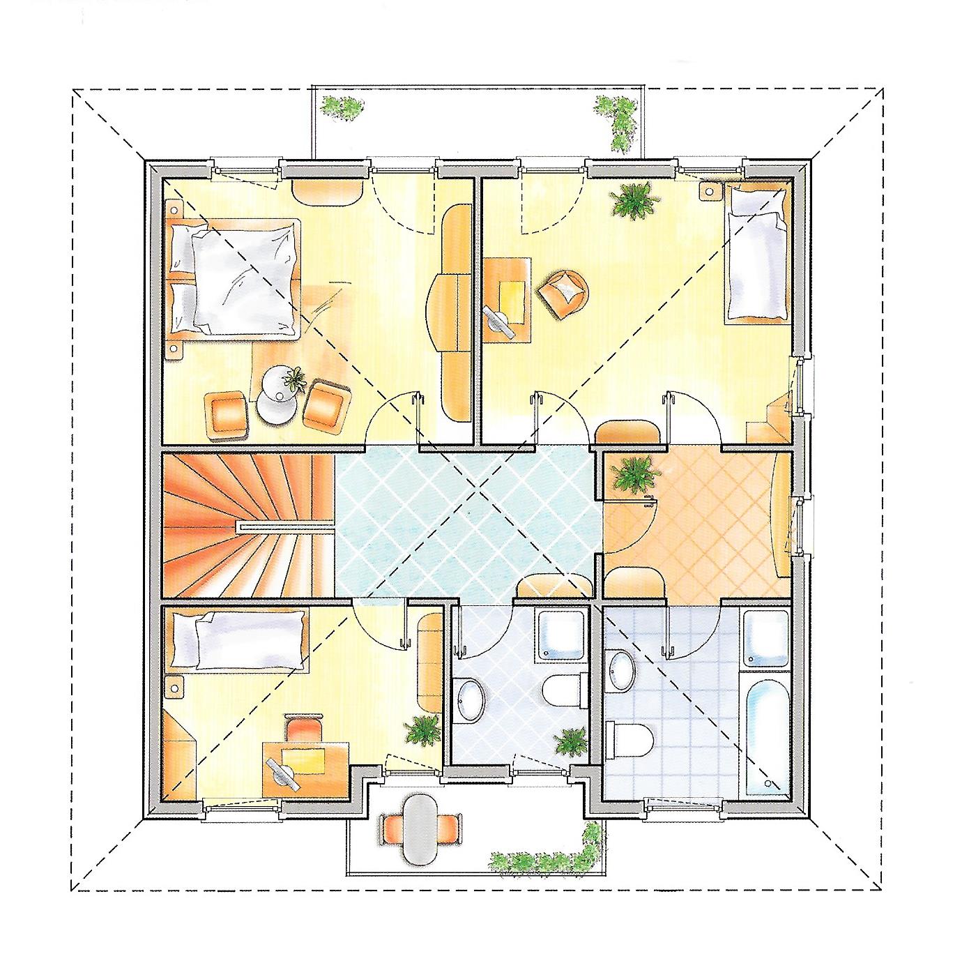 Trend Line 145 Stadtvilla Grundriss Dachgeschoss