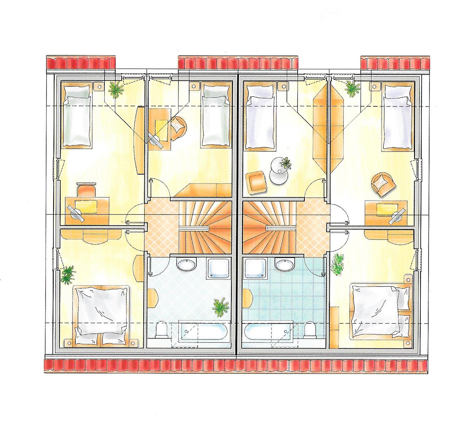 Trendo 120 Doppelhaus Grundriss Dachgeschoss