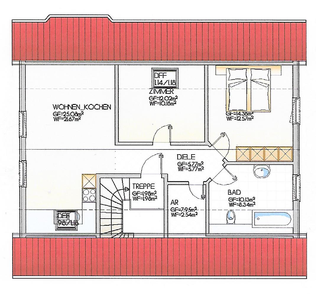 Trendo 165 Zweifamilienhaus Grundriss Dachgeschoss
