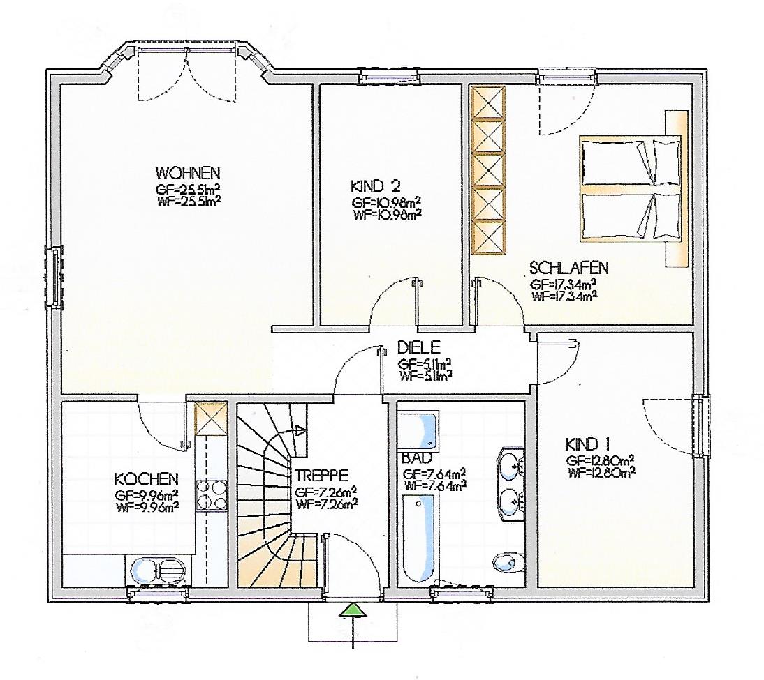 Trendo 165 Zweifamilienhaus Grundriss Erdgeschoss